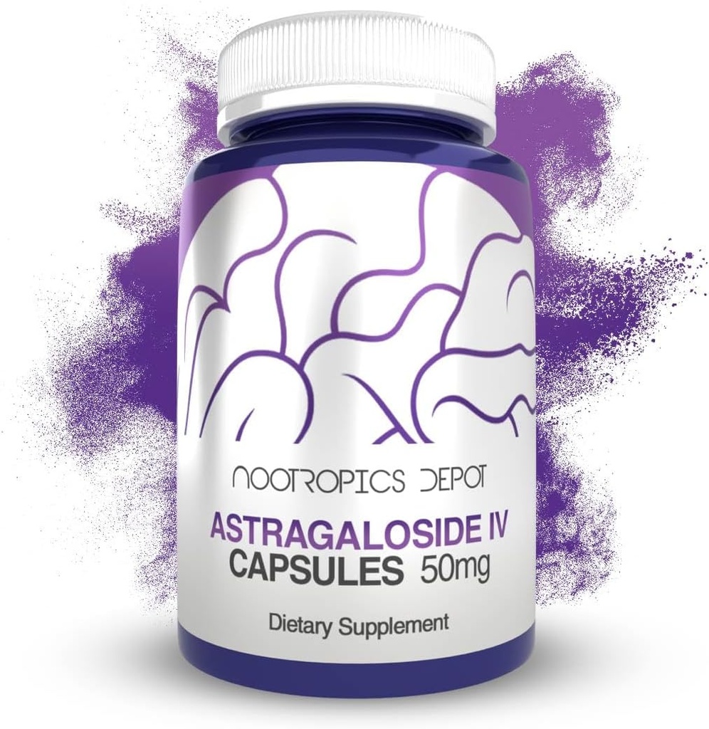 Nootropics Depot Astragaloside IV Capsules TEN 50mg TEN Astragalus membranaceus TEN 30 Conde ANTE Neuroprotective, Immune Support, Longitudes Telomeres