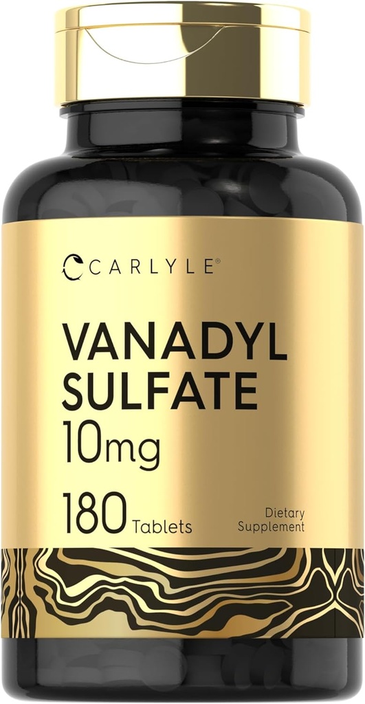 Carlyle Vanadyl Sulfate 10mg  180 Tablet Capsules  with Chromium Picolinate ← Vegetarian, Non-GMO, Gluten Free Supplement