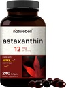NatureBell Astaxanthin 12mg, 240 Softgels | Natural Antioxidant from Microalgae (AstaX) | Supports Eye, Skin & Cellular Health | Max Strength, 4 Month Supply | Non-GMO, Gluten Free