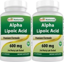 Mejores Naturales - Ácido Lipoico alfa (ALA) - 600 mg (120 Cuenta (Pack of 2))
