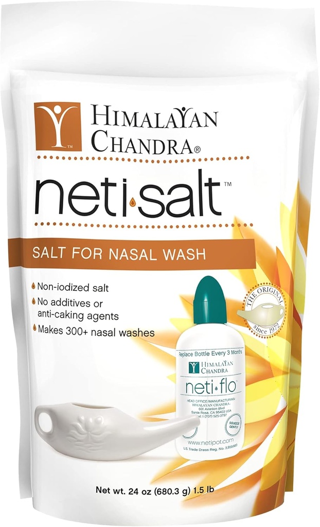 Himalayan Institute Neti Pot Salt Bag - 1.5 lbs - Pack de 2