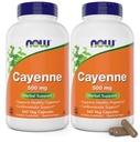 Now Cayenne (Capsicum annuum) 500 mg, 360 Veg Capsules (Pack of 2)
