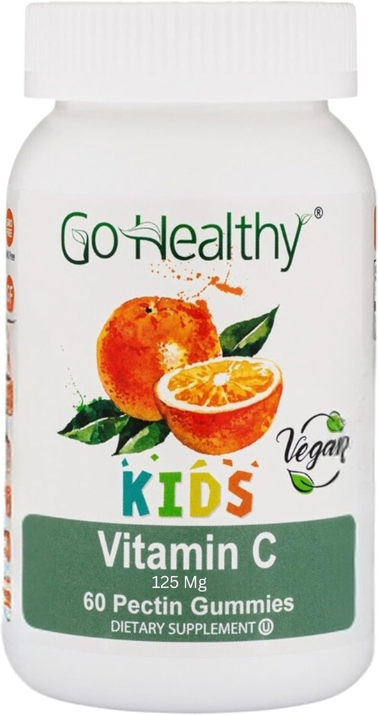 Go Healthy Vitamin C Gummies for Kids, Immune Support, Children Vitamin Gummies, Toddler, Kids Vitamins, Kosher, Halal, Tasty Gummy - 60 Servings