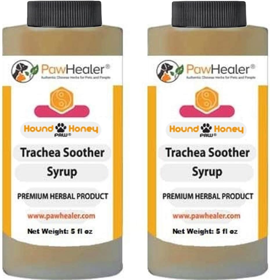 PawHealer Trachea Soother Syrup 2PAK Hound Honey - Natural Herbal Remedy for Symptoms of Collapsed Trachea - Tastes Good - Easy to Administer (5 fl oz/ea) ...