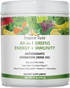 Ecológico Veda Super Greens Antioxidante Hidration Drink Mix Powder con electrolitos para la energía, inmunidad - Daily Organic Superfoods Chlorophyll, Beet, Moringa, Clorella, Spirulina, Turmérica - 11 oz