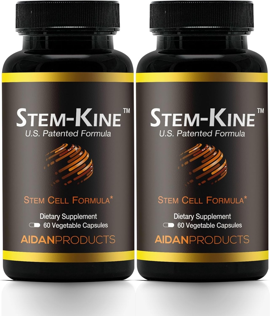 Stem-Kine Stem Cell Supplements, Clinically Proven to Increase Circulating Stem Cells, Pack of 2, Promoting Healing and Anti-Aging, 2 Pack of 60 Capsules