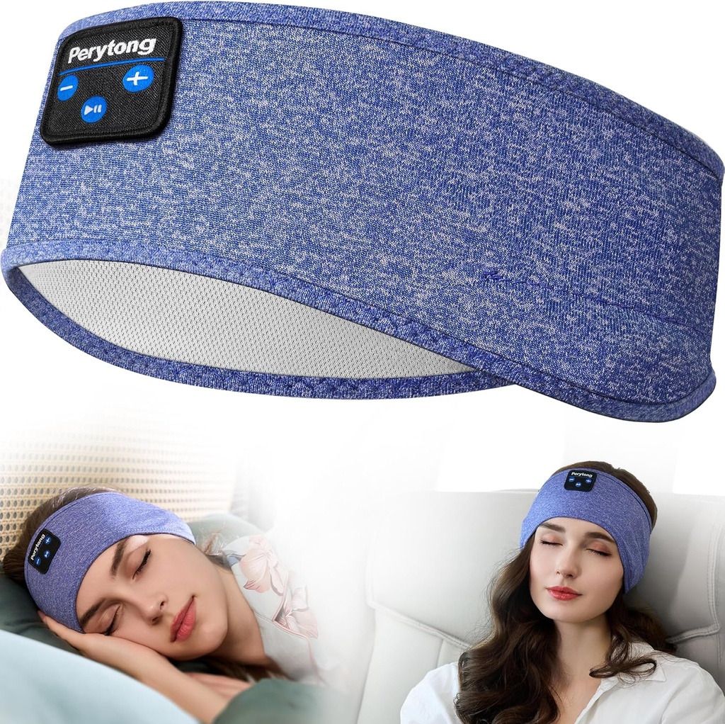 Auriculares para dormir de Perytong, Auriculares Bluetooth Deportivos con Altavoces de Stereo Ultra-Thin HD Perfecto para dormir, entrenamiento,Jogging,Yoga,Insomnia, Viajes aéreos, Meditación