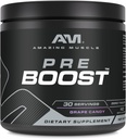 Sorprendente Muscle Pre Boost Silencio 30 Servimientos Silencio 324 Grams Powder ← Pre Workout Suplemento Silencio Hecho en EE.UU. (30 Servimientos, Candy Natural Grape)