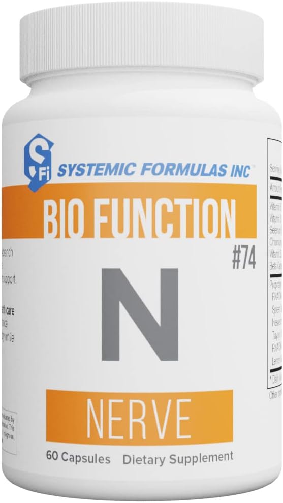 Systemic Formulas Nerve - 60 Capsules Bio Function #74. Nervous Systemic Support Supplement.