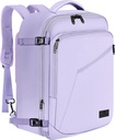 MATEIN Carry on Backpack for Women, 40L Heavy Duty Travel Backpack Airplane Aprobado, Ampliable Simple Fashion Daypack, Regalos de viajero frecuentes, Light Purple