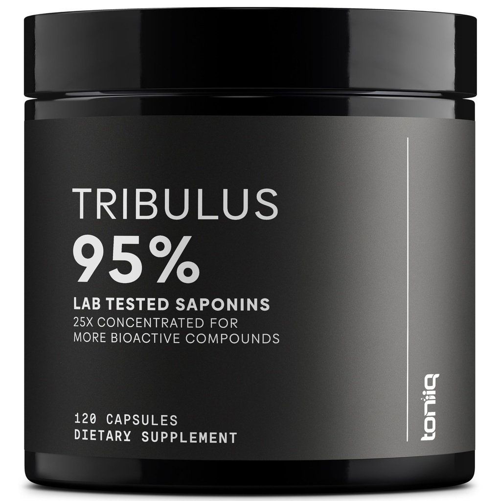 Toniiq Tribulus Terrestris for Men - Ultra High Potency 25:1 Extracto con 95% de Saponinas - 1300mg Fórmula concentrada pura - Laboratorio de Terceros Tested for Purity & Quality - 120 cápsulas