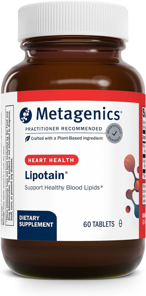 Lipotain Metagenics - Extracto de Niacina No Flush " Guggul - Soportes Lipids Sangre Saludable " Balance Colesterol* - Tablas de Hexanicotinato Inositol para Salud Cardiovascular " Celular* - 60 Tabletas