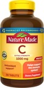 Nature Made Extra Strength Vitamin C 1000 mg, Suplemento dietético para soporte de inmuno, 300 Tabletas, 300 Day Supply