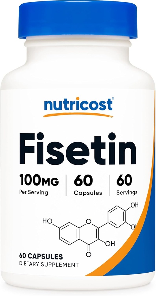 Nutricost Fisetin Capsules 100mg, 60 Capsules - Natural Polyphenol Antioxidant - Non-GMO, Gluten Free, and Vegan Friendly Supplement