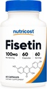 Nutricost Fisetin Capsules 100mg, 60 cápsulas - Antioxidante polifenol natural - No GMO, libre de gluten y suplemento amistoso vegano