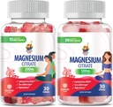 Gummies de Magnesio para Adultos - 500 mg y Gummies de Magnesio para Adultos - 100 mg. Mandíbulas de Magnesio Calma - Citrato de Magnesio Suplemento Chewable para Mood &amp; Muscle Support