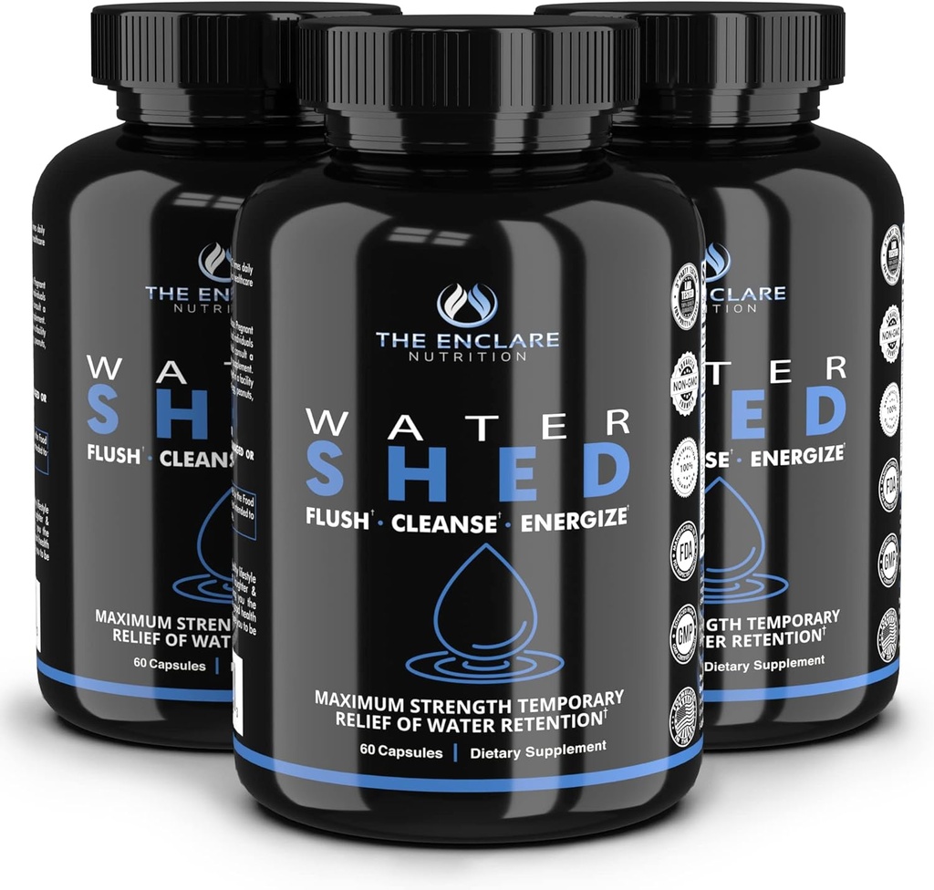 LA NUTRICIÓN ENCLARE Píldoras de agua Diuréticas para la retención de agua, Detox, Liver, Kidney, Weight, Swelling/Bloating Relief. Té verde, arándano, vinagre de manzana, dandelión, vitamina B6, cloruro (3)