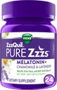 ZzzQuil PURE Zzzs Melatonin Gummies, Sleep Aid, Melatonin 2mg, con Chamomile & Lavender, Melatonin Sleep Gummies, Sleep Aids for Adults, Wildberry Vanilla Flavored, 24 Sleep Gummies