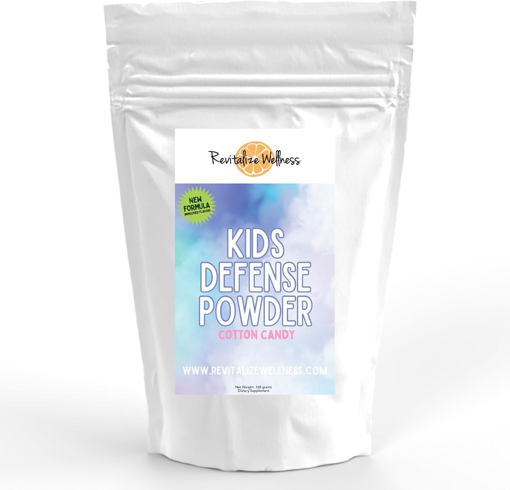 Defensa de los niños Polvo tóxico Nueva Fórmula, Mejor sabor tóxico Ortomolecular Dosis de 1000 mg Vitamina C y 250 mg B3 Silencio Pure, Corn Free, " GMO-Free TEN Cotton Candy Flavor TEN 120 Servings