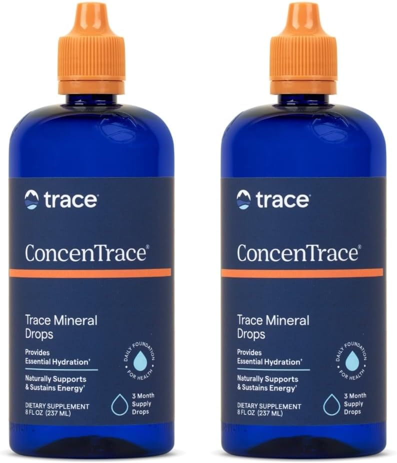 Trace Minerals ConcenTrace Trace Mineral Drops - Suplemento líquido para bonificación &amp; Soporte Conjunto - Ayudas Hydration " Electrolyte Restoration - Unflavored, 8 fl oz (192 Servimientos)