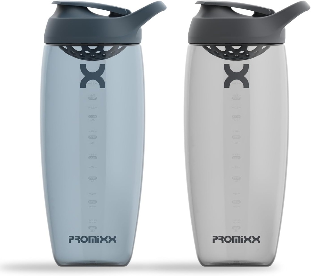 Promixx Pursuit Protein Shaker Bottle (32 oz) – Silent No-Ball Mixer, Leak-Proof Lid, BPA/BPS & Phthalate-Free ECOZEN – Easy-Clean Shaker Cup for Protein Shakes, Pre & Post-Workout Smoothies