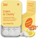 NeuroGum Calm &amp; Clarity Mints (144 piezas) - Azúcar gratis con L-theanine + GABA + Vitamina D3 - Suplementos cerebrales nootrópicos para la memoria - Mejoras calma, alivio de estrés para hombres &amp; mujeres - Honey Lemon