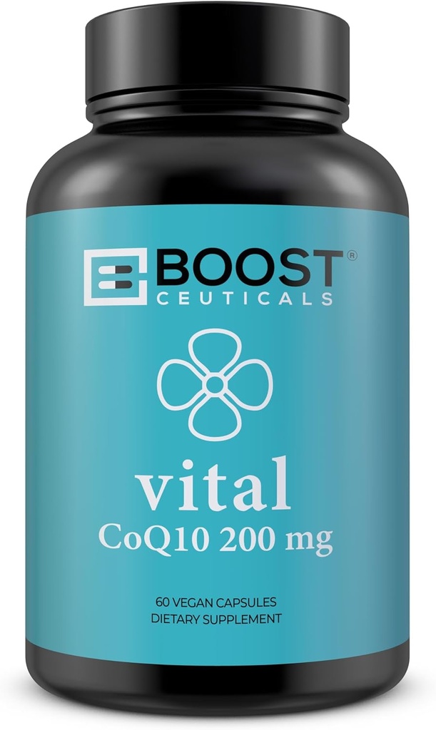 CoQ10 200mg | High Absorption Coq10 with Bioperine | Pure CoQ10 Vegan Non GMO | No Stearates No Gluten | 60 200 mg Capsules
