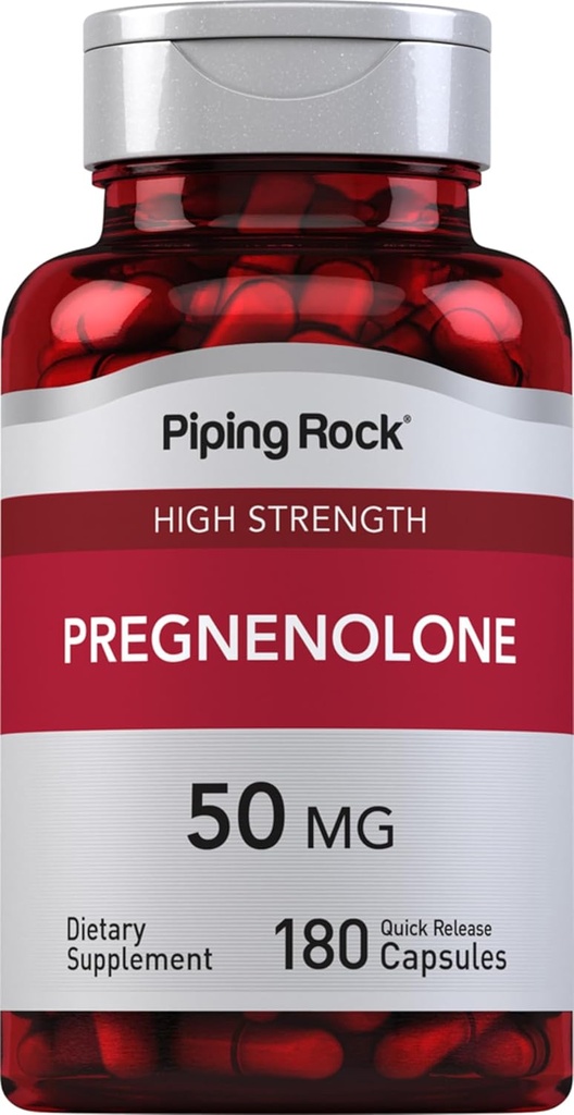 Piping Rock Pregnenolone 50 mg  180 Capsules Silencioso Apoyo hormonal Suplemento No.