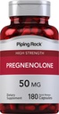 Piping Rock Pregnenolone 50 mg  180 Capsules Silencioso Apoyo hormonal Suplemento No.