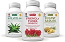 Kit completo de digestión ANDREW LESSMAN – 90 cápsulas – 3-Product Bundle: 30 cápsulas Cada una de la Assure Digest, Aloe Vera-200 y Probiótico de Flora Amistosa, para el apoyo objetivo al sistema digestivo