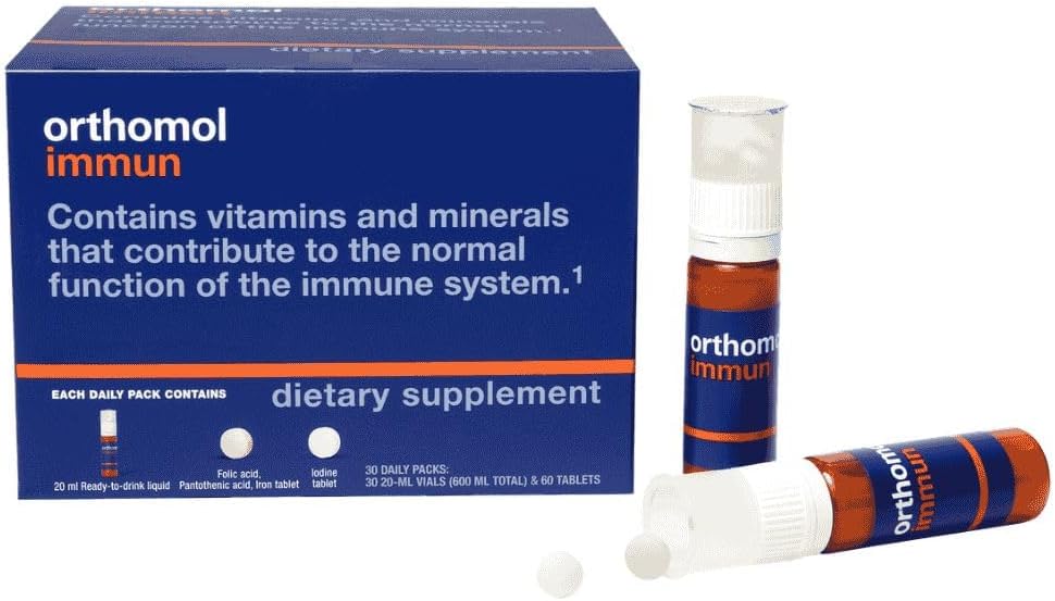 Orthomol Immun Vial, Immune Support Supplement,Capsule 30-Day Supply, Vitaminas A, B, C, D, E, Zinc, Iodine