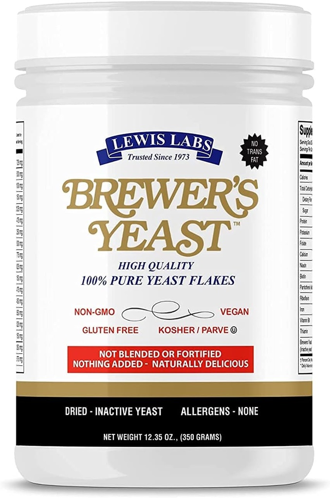 Brewers Yeast Flakes for Lactation Cookies, Breastfeeding Supplement to Boost Mother's Milk (1 Pack) - Non Fortified, Unsweetened - Kosher, Gluten Free, Non GMO, Vegan, Plant Based Protein Powder