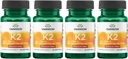 Swanson Natural Vitamin K2 (Menaquinone-7 from Natto) 50 mcg 30 Sgels (4 Pack)