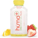 Huma Plus (Doble Electrolytes) - Chia Energy Gel, Strawberry Lemonade, 24 Gels, 25mg Caffeine - Stomach Friendly, Real Food Energy Gels