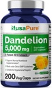 NusaPure Dandelion Root 20:1 Extracto, 250 mg Equivalente a 5000mg 200 Veg Capsules (Vegan, No GMO)