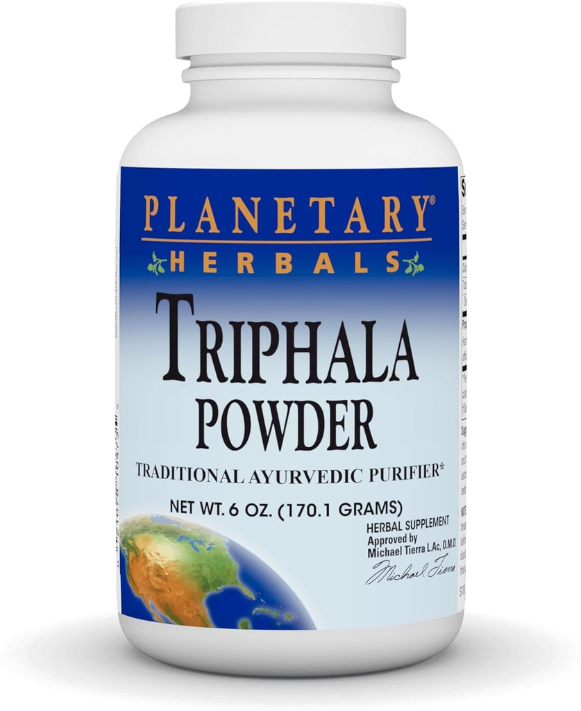 Herbals planetarios Triphala Polvo Limpiador Interno, 6 onzas