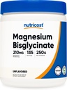 Nutricost Magnesium Bisglycinate Powder (Unflavored, 250 Grams) - Non-GMO, Vegan Supplement