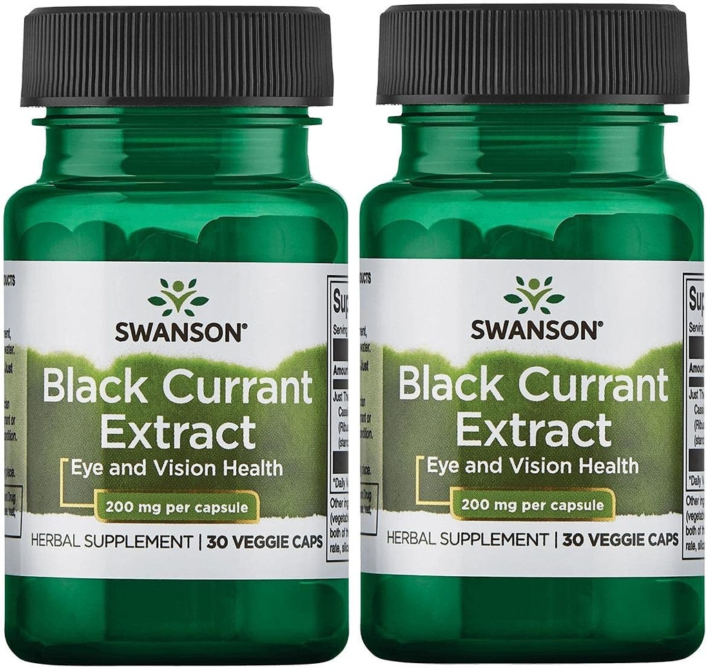 Swanson Black Currant Extracto 200 mg 30 Veg Caps 2 Pack