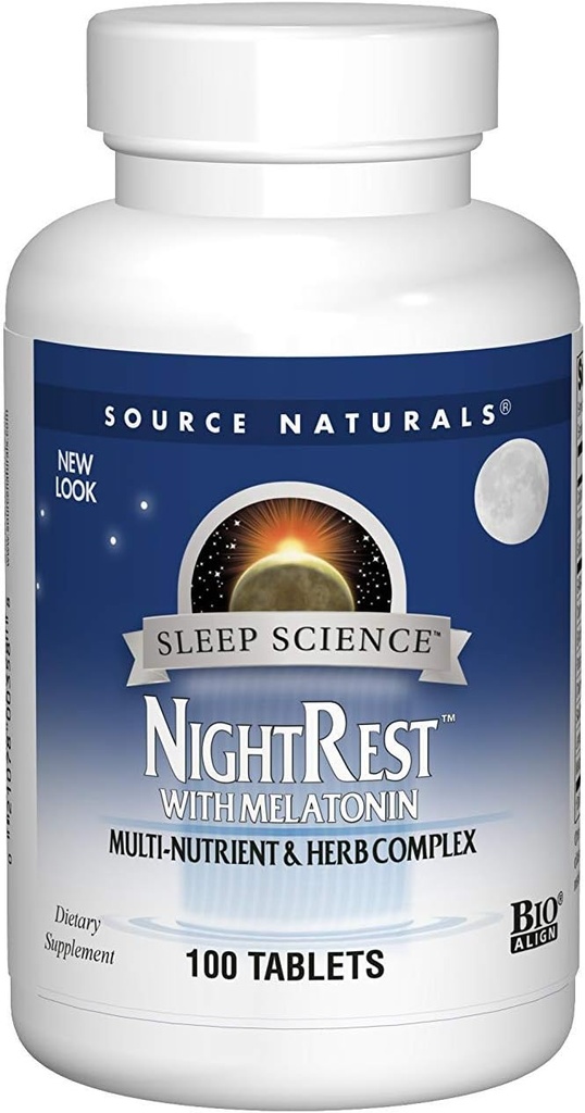 Descanso nocturno con Fuente de Melatonina Naturals, Inc. 100 Tabs
