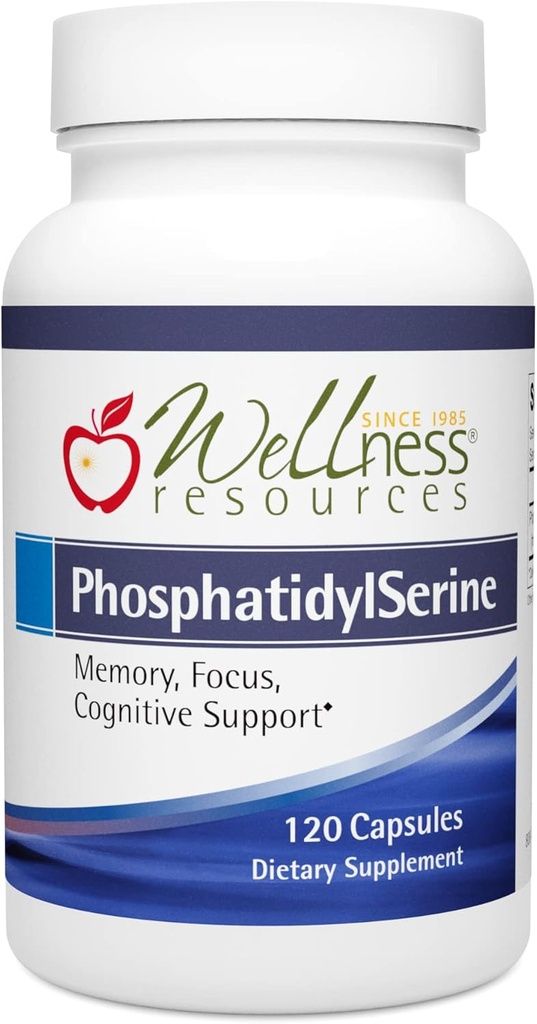 Wellness Resources PhosphatidylSerine Fuente de girasol libre de soja (100mg, 120 capsules) Non-GMO, Vegan ...