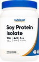Nutricost Soy Protein Isolate Powder, 1 LB Unflavored - 10 Gramos de Protein Por Serving, Vegan, GMO-Free &amp; Gluten Free