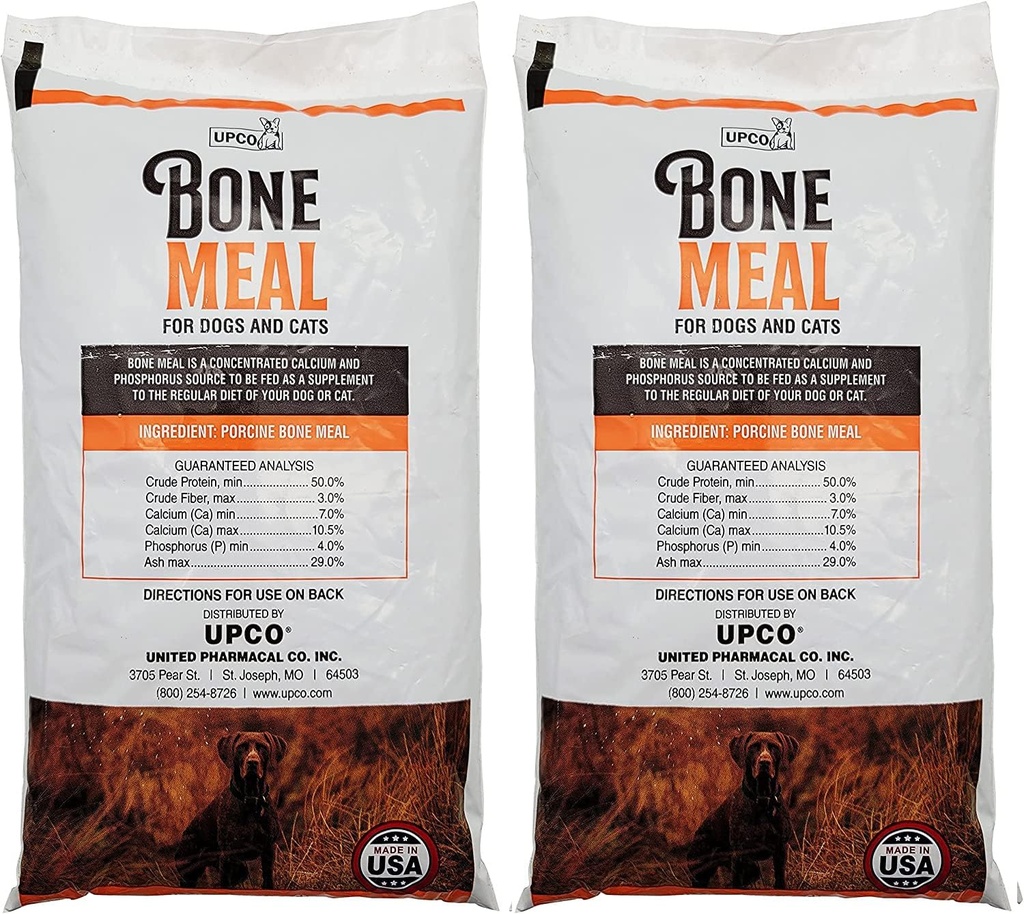 Carbón de carne de hueso para perros y gatos 2 Pack Total 2 libras de carne de hueso de Upco Hecho en EE.UU.