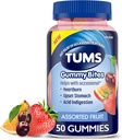 TUMS Gummy Bites Suplemento dietético para el alivio de la acidez ocasional, estomacas de aparición e indigestión de ácido, sabores frutales surtidos - 50 cuenta