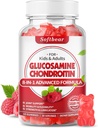 glucosamina de abeja Glucosamina Gummies, azúcar Glucosamina libre de condroitina MSM Suplemento con Elderberry Turmeric Supports Joint Health & Antioxidant, Raspberry Flavored 60 Count