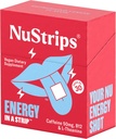 NuStripsTM Fast-Dissolving Energy Strips with 50mg Caffeine, L-Theanine & Vitamin B12 – Instant Energy & Focus Without Jitters or Crash – Works Faster Than Coffee – Refreshing Lemon – 30 Strips