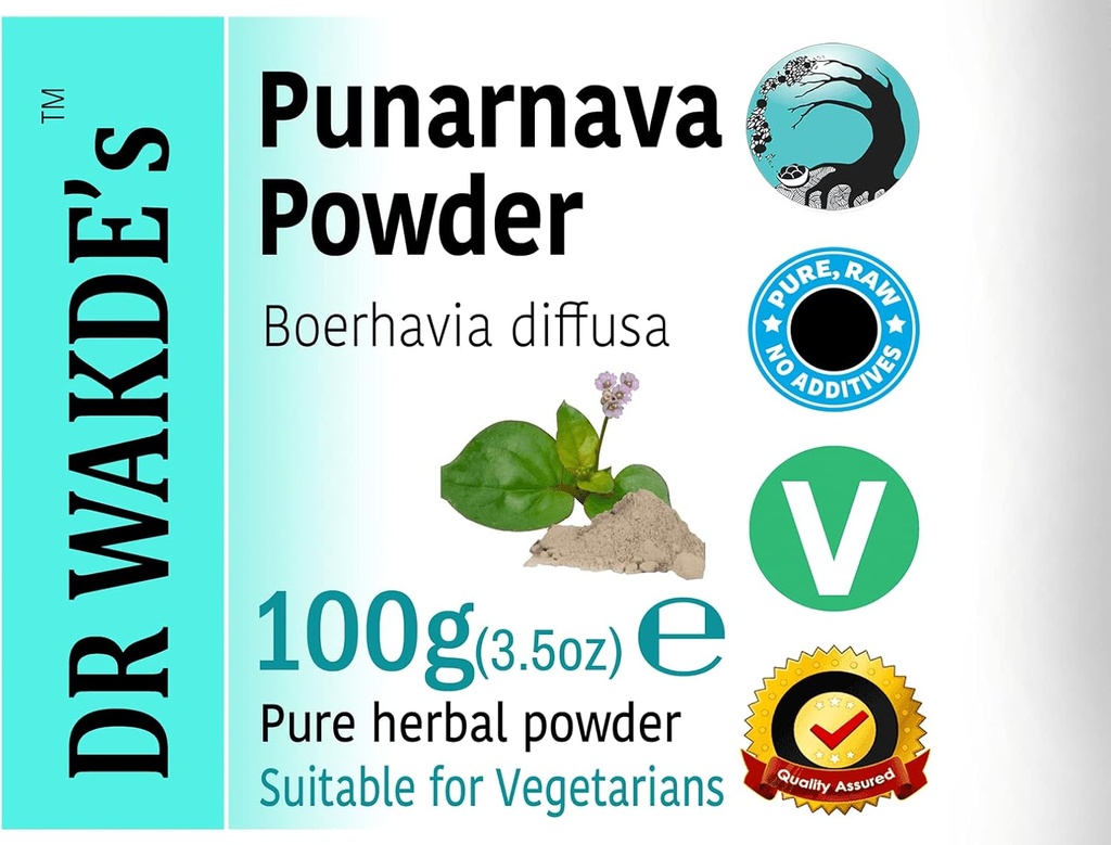 DR WAKDE's Punarnava Powder (Boerhavia diffusa) - 100g (3.5oz) ← Pure, Raw &amp; Dried Powder ← Ayurvedic Herb ← Vegan ←
