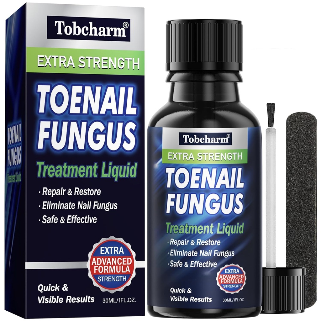 Tobcharm Toenail Tratamiento de hongos Extra Strength, Tratamiento de hongos de uñas para uñas, Tratamiento de uñas de hongos, Tratamiento de hongos de uñas para uñas (1oz)