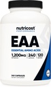 Nutricost EAA Capsules 1200mg, 240 cápsulas - Aminoácidos esenciales, 120 Serviciones - No GMO, Gluten Gratis &amp; Vegan