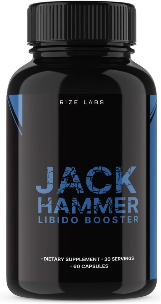 Jack Hammer Libido Booster para Hombres, Jack Hammer Libido Booster Suplemento, Jack Hammer Libido Booster Powerful All Natural Formula to Improve Performance, Jackhammer Reseñas (60 cápsulas)