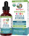 MaryRuth Organics Kids Brain Supplements for Memory and Focus, USDA Organic Drops with Ginkgo Biloba, Rhodiola Root & Licorice Root, Focus &amp; Atención, Calm, Vegan, Non-GMO, Gluten Free, 30 Servings